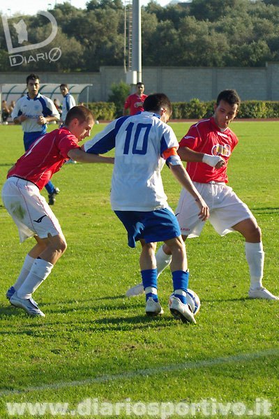 Capoterra-Barisardo 0-1, Stefano Pischedda tra Marco Uccheddu e Nicola Piras